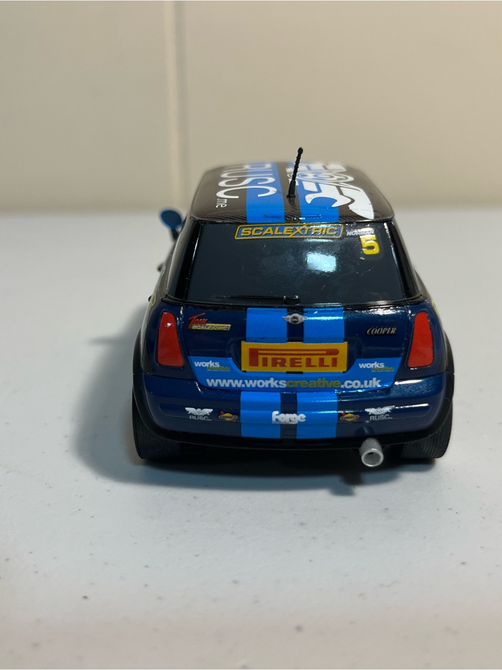 Blue Mini Cooper Racing Car Toy - Picture 5 of 5
